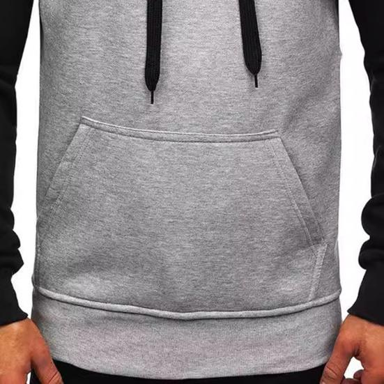 Herre Raglanermet Hettegenser Casual Pullover Hettegenser Atletisk Hettegenser med Kengurulomme Snøring for Gym Streetwear