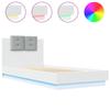 Vidaxl Rama Łóżka Z Wezgłowiem I Led, Biała, 90X200 Cm