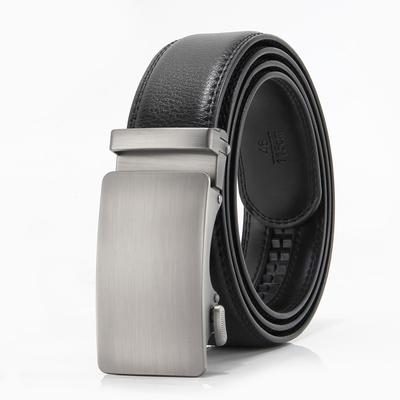 New Men's Second Layer Leather Automatic Buckle Leather Belt Real Cowhide Business Casual Belt