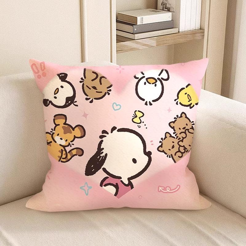 Cute Cartoon-Printed Pillowcases: Snoopy and Friends Designs! Sofa Cushion Cover, Room Decoration, Gifts