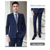 Tluoman Unisex Sapphire Blue Wool Double-Breasted Suit Set
