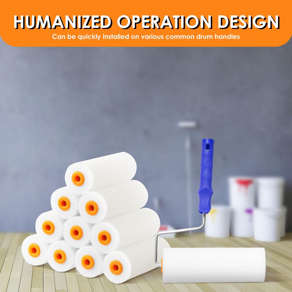 30Pcs Foam Cupboard Paint Roller Cover Versatile High Density Mini Paint Roller Cover With Standard Interface for Wall Ceiling