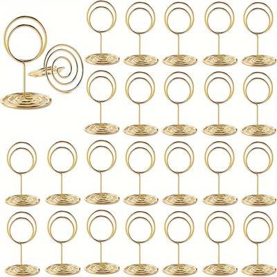 20 Stück Tischkartenhalter, Platzkartenhalter Kleine Größe Tischkartenhalter Fotohalter für Mittelstücke, Hochzeitsempfang, Party, Geburtstag (Gold)