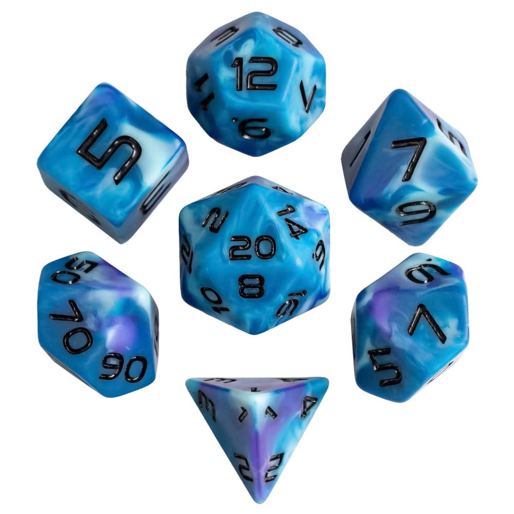 Cusdie Camo DND Dice 7-Piece RPG Polyhedral Dice Set Resin D20 D12 D10 D8 D6 D4 D% for D&D Pathfinder Cthulhu Tabletop Games