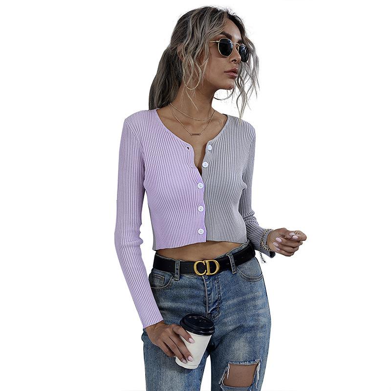 Women's Cardigan, Color-Block, Slim Fit