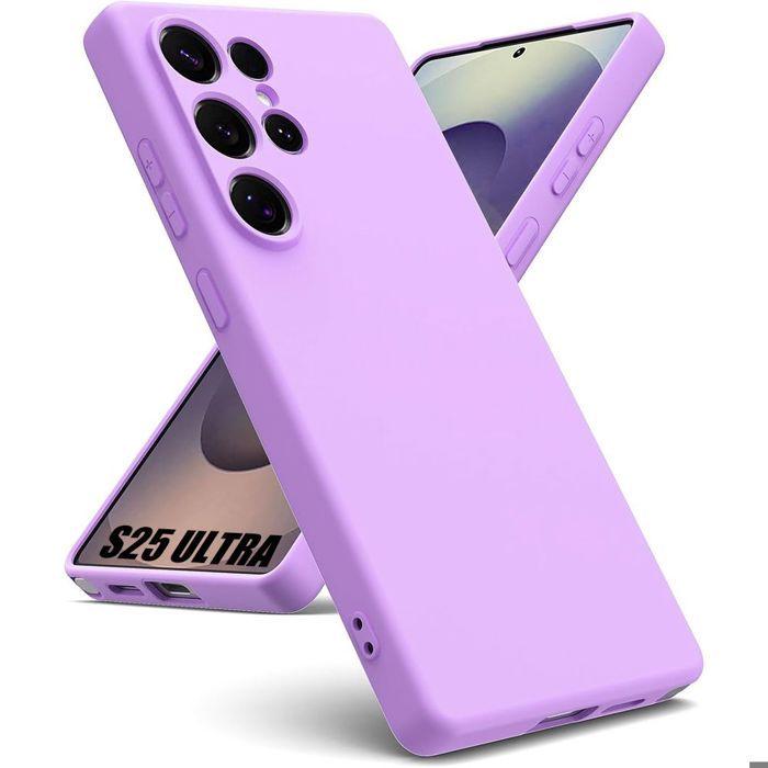 Coque pour Samsung Galaxy S25 Ultra - BOOLING - Protection Silicone Liquide Anti-Rayures Violet