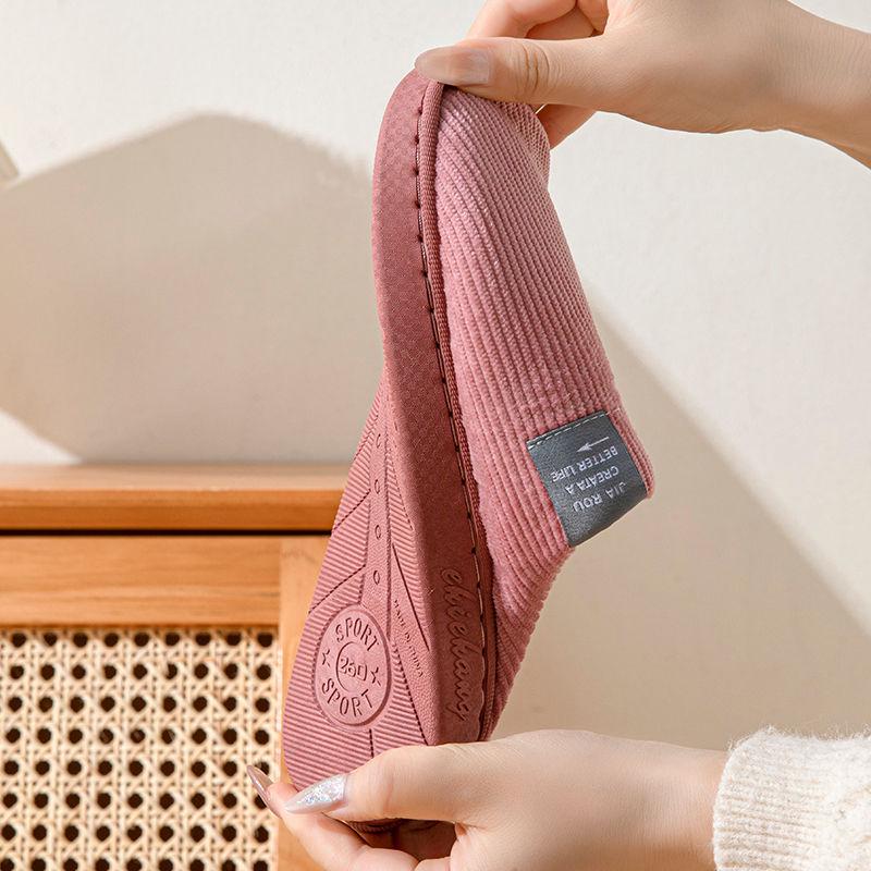 Women's and Men's Non-slip Winter Cotton Fur Slippers – Warm Home Footwear for Couples