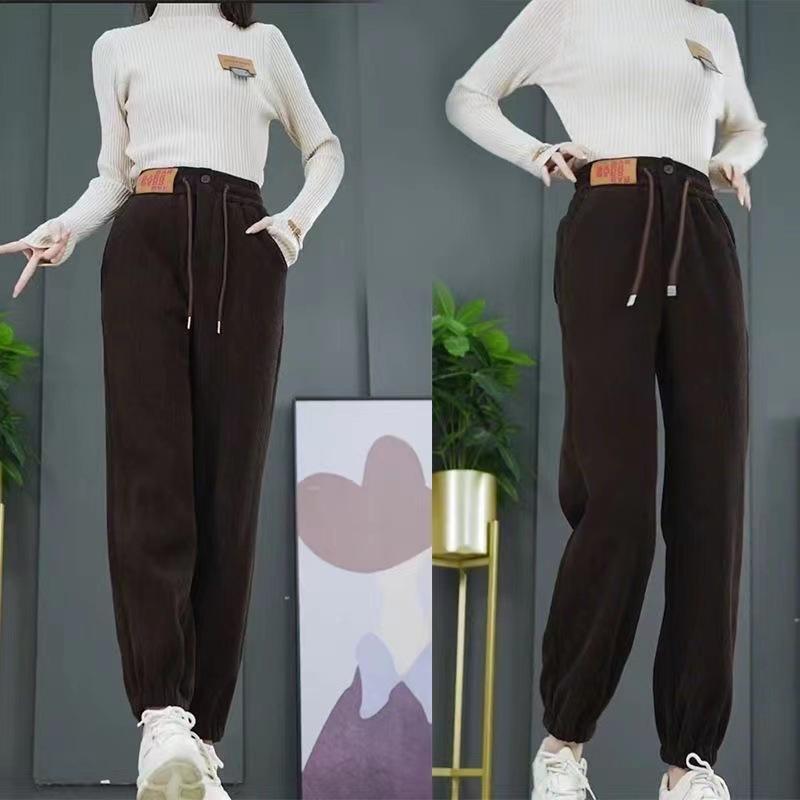 Fashionable Oversized Plush Autumn and Winter New Warm Casual Pants