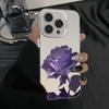 Purple ice rose is suitable for Apple 17Promax mobile phone case personalized vitality case iPhone16/15/14 Europe and America 13