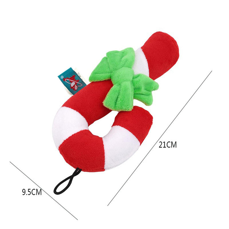 Weihnachten Haustier Hund Spielzeug Zuckerstange Krückenform Kauen Beißen Trainingswerkzeug Beißring Stock Reinigung Hund Interaktives Spielzeug Bissfest