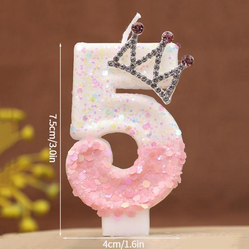 Birthday Number 0-9 Candles Crown Number Candles Happy Birthday Cake Decorated Baby Shower Insert Decor Festival Supplies