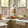 1PCS Rodless Bohemian Patterned Kitchen Half Curtain Cashew Patterned Coffee Curtain Toilet Curtain Retro Tassel Decoration for Dust and Ugliness