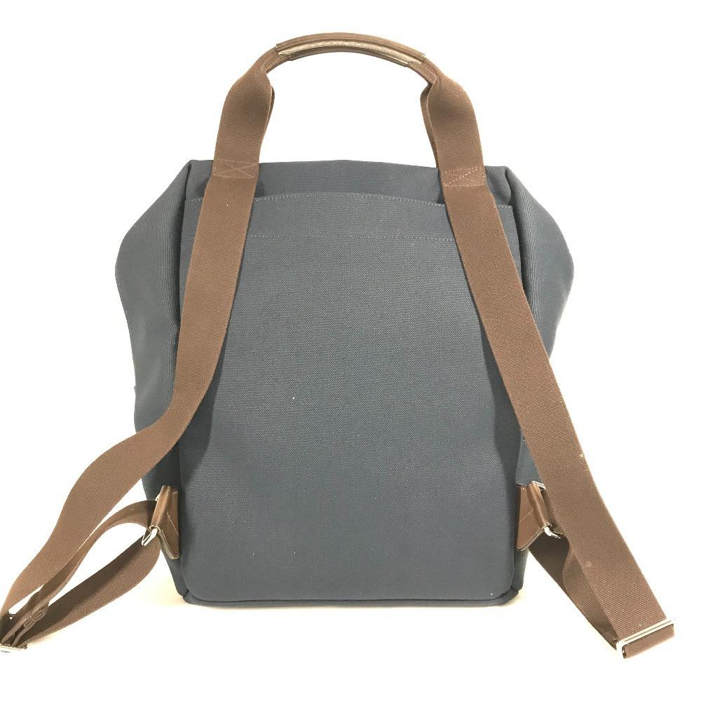 Hermes Sacked Panther Jug Room Bag Backpack Backpack Cotton Navy/Brown
