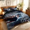 Custom Name,Goku Pattern Bedding Home Decoration Birthday Gift ( 1 Duvet Cover + 2 Pillowcase, Without Core),fan Merchandise.