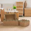 Rectangular Imitation Rattan Storage Basket Large Capacity Cosmetic Storage Box  for Living Room
