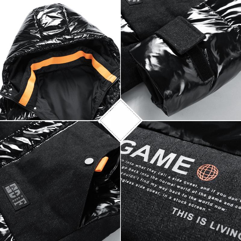 Shiny Down Jacket Men's Winter Clothing New Trendy Brand Light and Short Style Trendy Autumn and Winter Thickened Coat Hooded