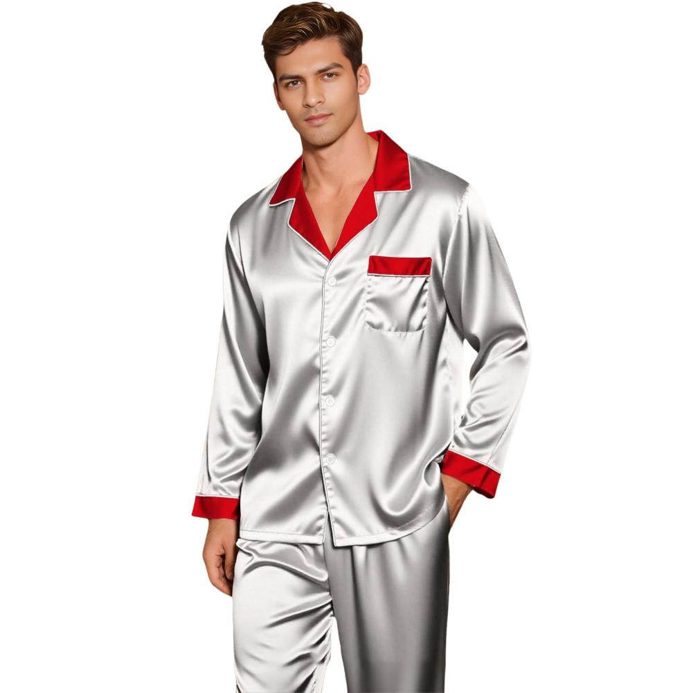 

Chest Pocket Family Pajamas Cozy Family Christmas Pajamas Sets Parent-Child Outfits Satin Plus Size Costumes For Xmas Theme 11T