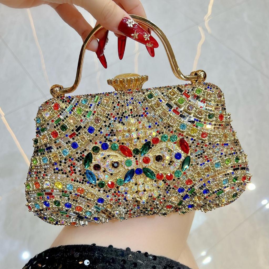 New women's bag, high-end diamond-encrusted luxury handbag, handbag, clutch bag, shoulder messenger bag, dinner bag.