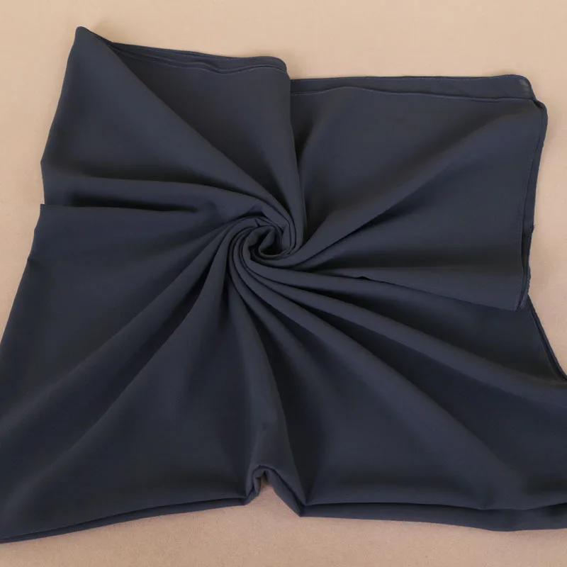 Gładki Kolor Kwadratowy Chwost Wiskozowy Szal Szalik Kobiety Owinąć i Szale Paszmina Muzułmański Hidżab Echarpe Foulard 110*110Cm