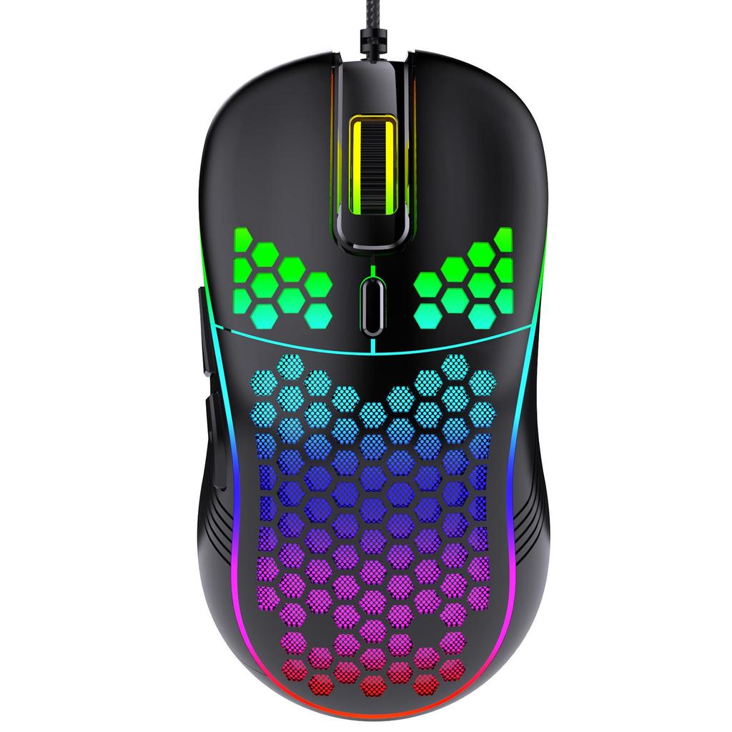 Ergonomic RGB Wired Lightweight Gaming Mouse with Hollow Design
