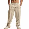 Pantaloni Sport Casual Largi, Respirabili, din Bumbac și In pentru Bărbați - Colecția Primăvară/Vară 2026