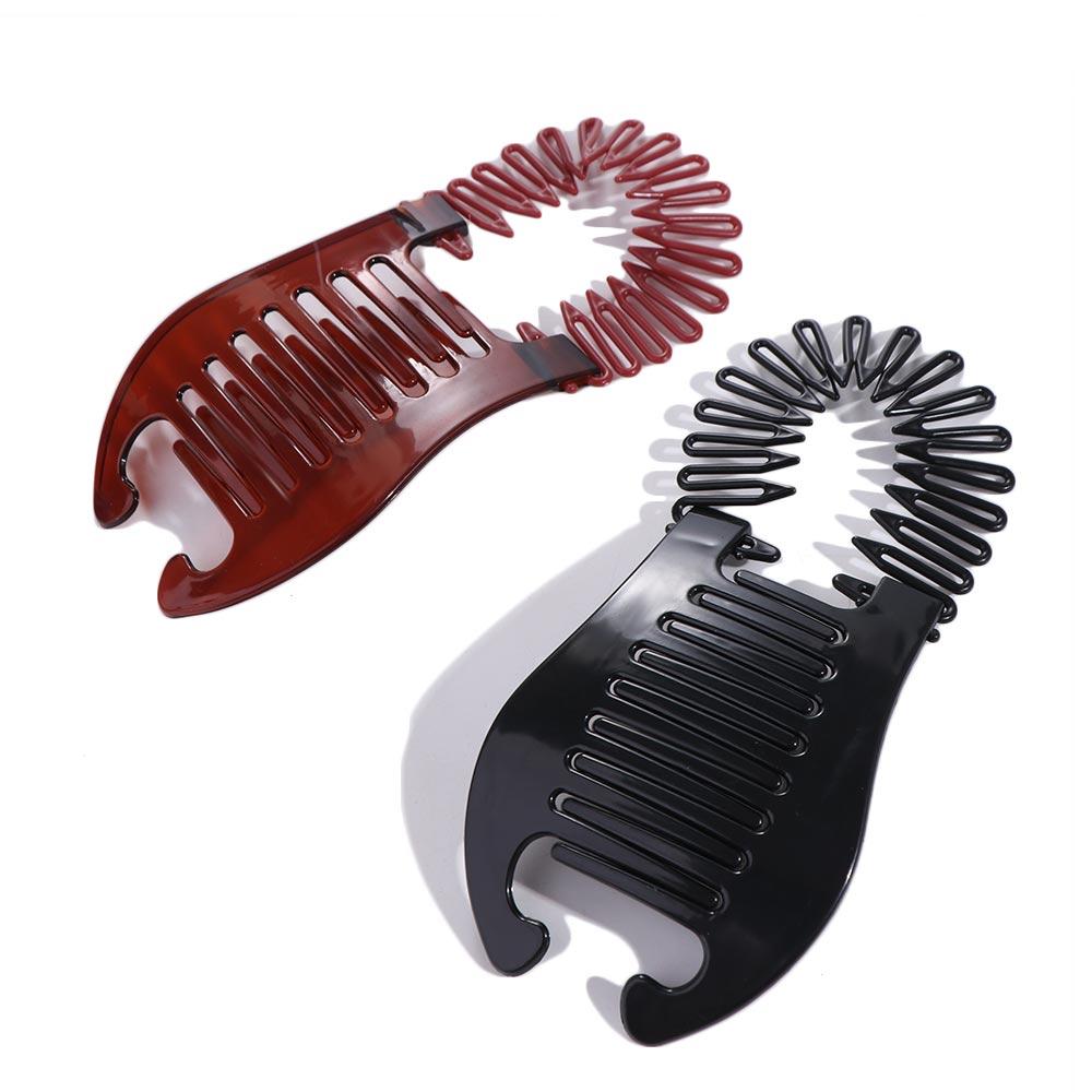 Black Brown Banana Barrettes Clip Women Comb Elastics Hair Comb Hair Accessories Hair Riser Claw