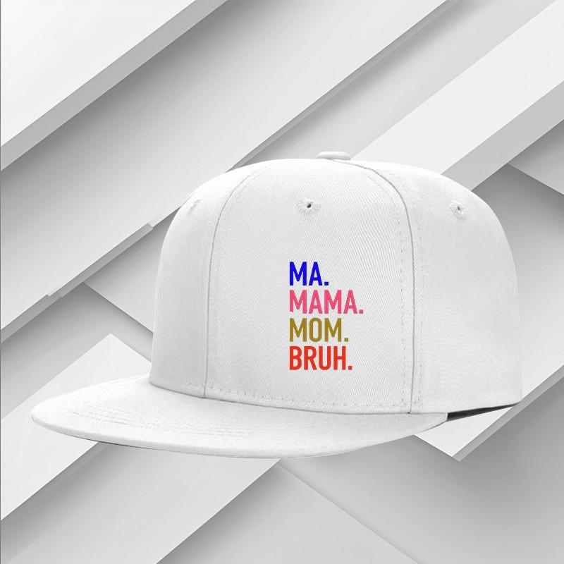 MA MAMA MOM BRUH Mom Life Graphic Baseball Cap Adjustable Flat Brim Hat Casual Unisex One Size