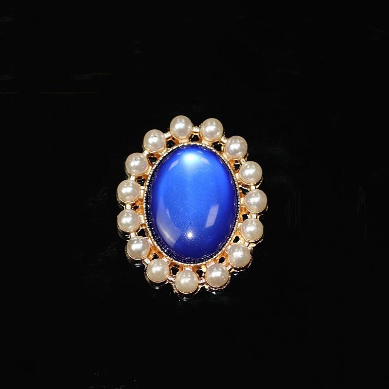 10Pcs Alloy Accessories Pearl Rhinestone Oval Flower Plate Diamond Buckle DIY Handmade Bridal Headgear Group Fan Accessories Material