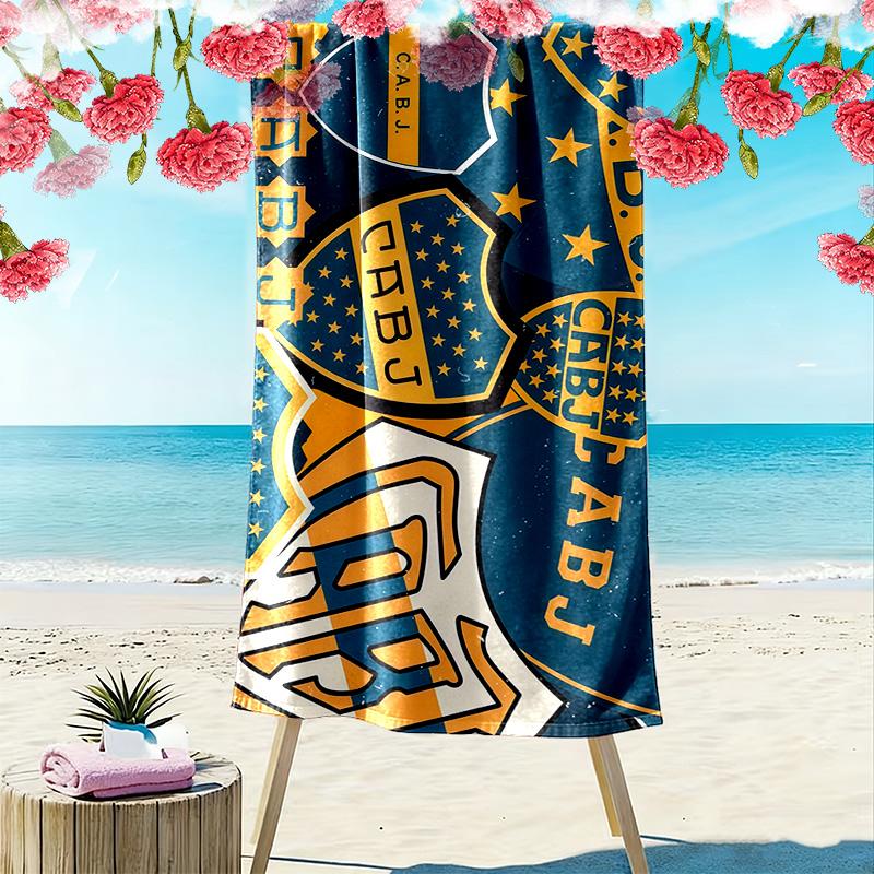 Club Atletico Boca Juniors Print Beach Towel, Large Soft Quick Dry Towel for Beach Camping Swimming