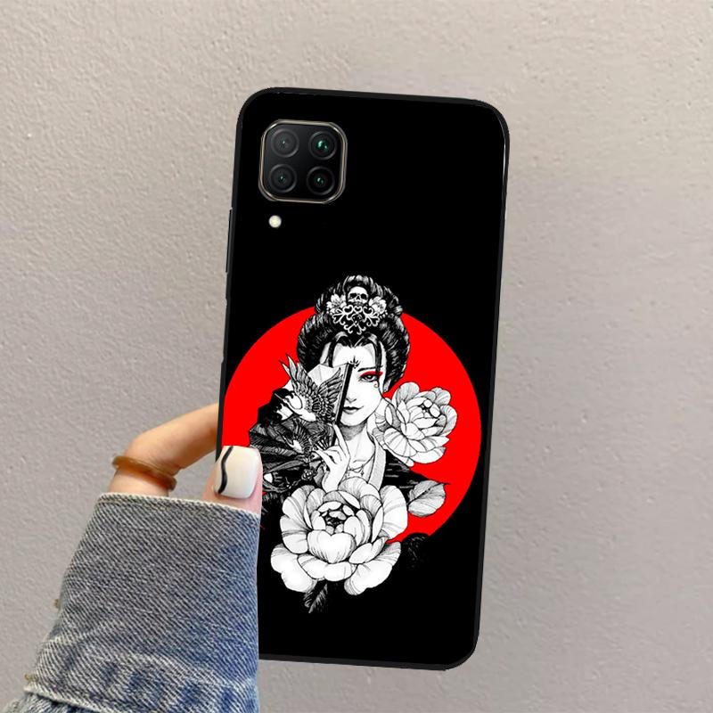 Samurai Warrior Geisha For Huawei Nova 3i 7i 8i 11i 12i 9 10 SE Y73 Y90 Y70 Y72 Y61 Y91 P30 P40 Lite P60 Pro Case