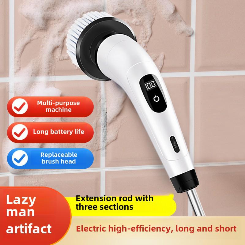 9-in-1 Electric Bathroom Cleaning Brush with Dual-Length Handles