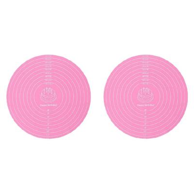 2Pcs Round Silicone Kitchen Dough Rolling Baking Mat For Cake Decorating Pizza Making Bread Kneading And Cookie Crafting