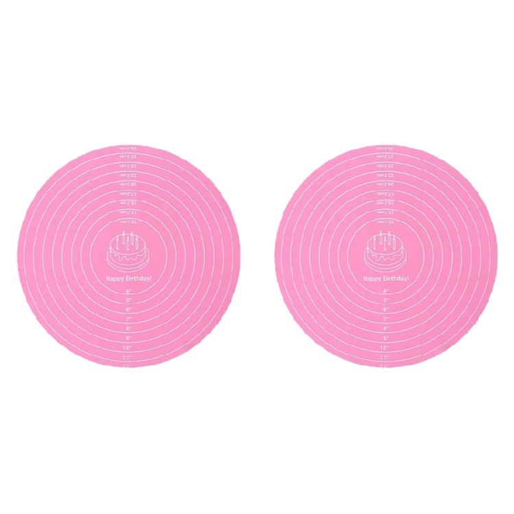 2 Piece Thickened Food Safe Silicone Dough Rolling Mat With Nonslip Surfaces For Pizza Bread Cookie Baking Preparation