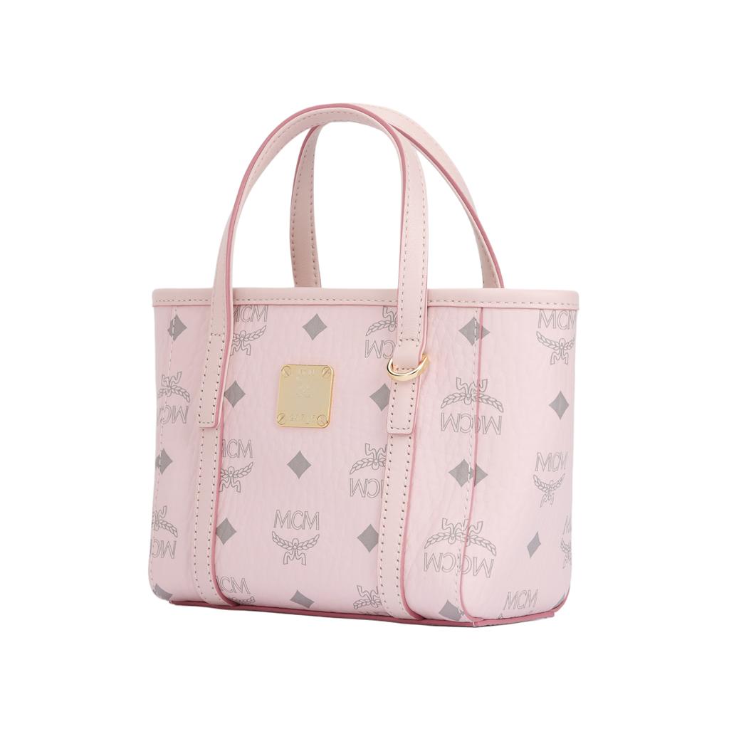 MCM Toni Logo Print Basket Shoulder Crossbody Bag Mini Women Handbag Light-Mist-Pink MWPFSMT03QH001