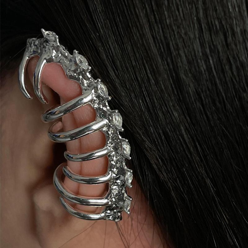 Metal Devil Horns Hair Clip Y2K Vintage Elf Ear Clip for Women Man Goth Punk Rock Design Cool Ear Cuff Party Costume Accessories