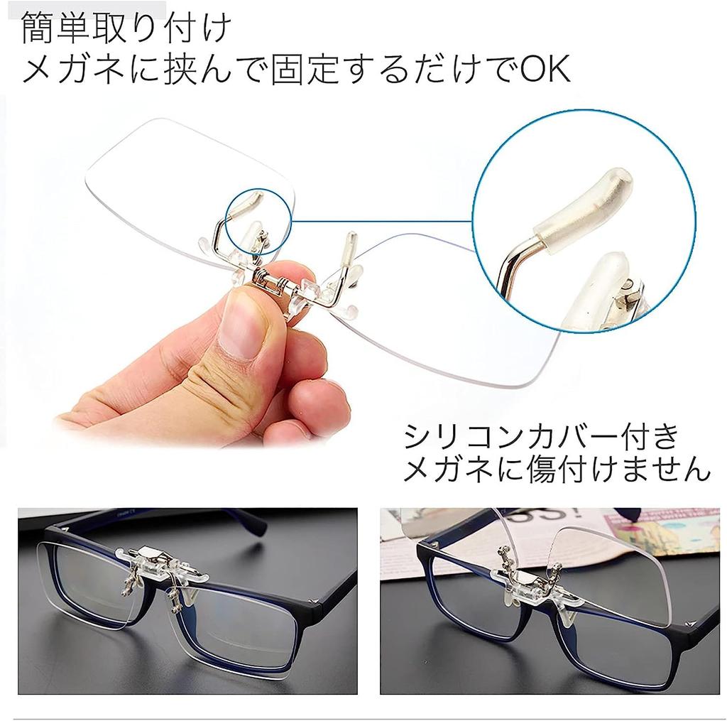 [CEETOL] Clip-on Reading Glasses, Portable, Lightweight, Compact, Blue Light Blocking, Stylish, Unisex, Wearable Over Regular Glasses (Magnification:
