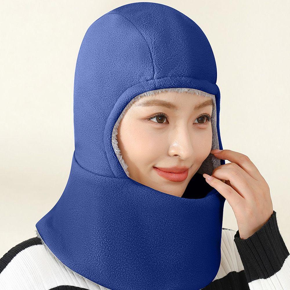 Fashion Solid Color Balaclava Hat Cold Proof with Mask Pullover Hats Windproof Warm Ear Protection Cap Outdoor Sport