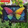 2d Flat 30*20cm, Colorful Butterflies Wooden Wall Art, Vintage Wooden Sign, Living Room and Dining Decor, for Home, Kitchen, Garden, Bedroom, Bar.