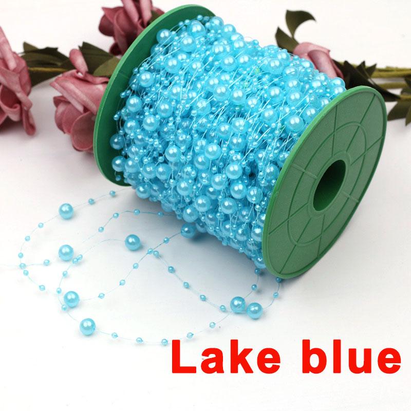 2/5/10Meter Imitation Pearl String Fishing Line Artificial Pearls String 8+3mm Bead Chain for Craft Garland Flower Wedding Decor
