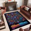 Mandala Theme Crystal Velvet Floor Rug Personalized Custom Name Text Warm Carpet Home Decoration