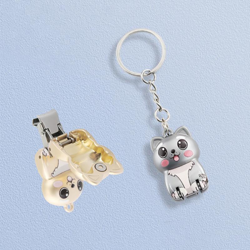 

Portable Fingernail & Toenail Clippers 3D Dog Keychain Foldable Nail Cutter Stainless Steel Rotary Manicure Trimmer срібний