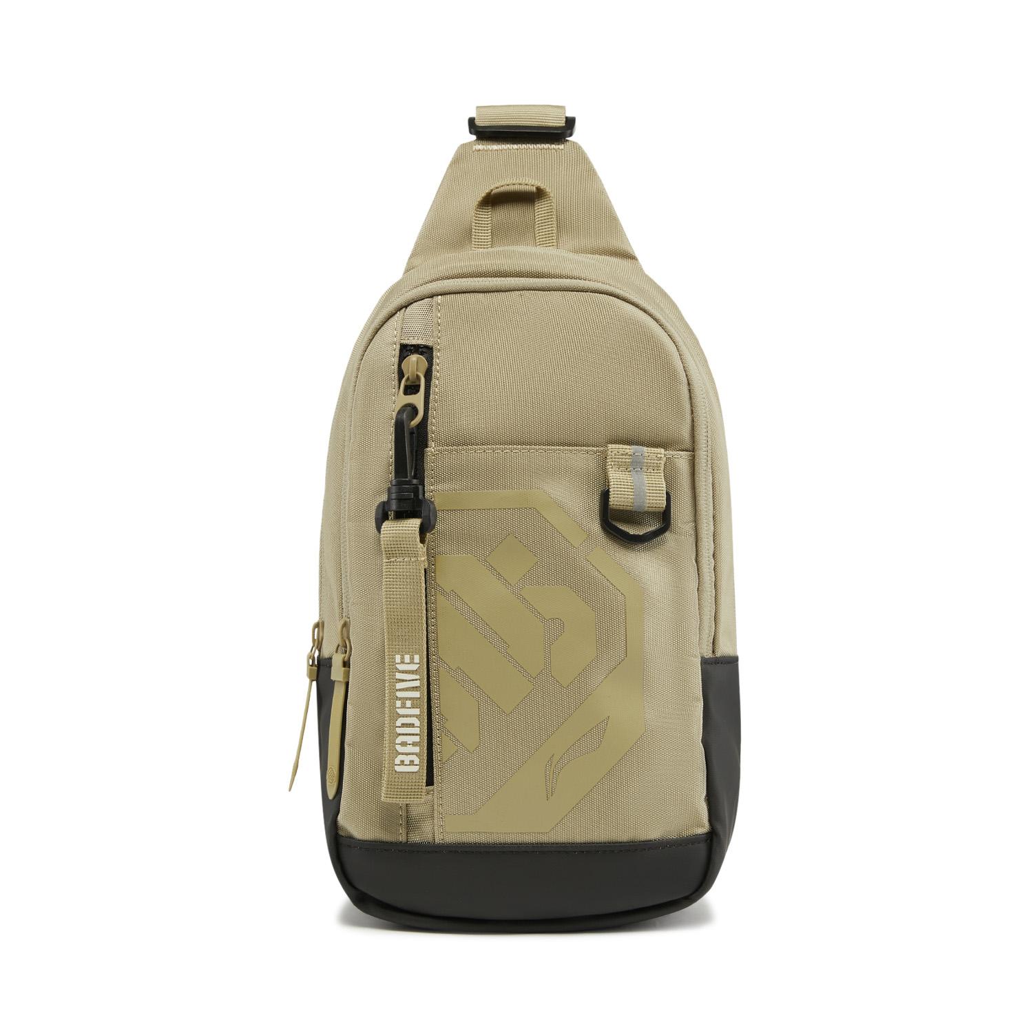 Li Ning Badfive Reflective Sports Casual Polyester Shoulder Bag Unisex bags Khaki ABDW019-4 Authentic Khaki,One Size