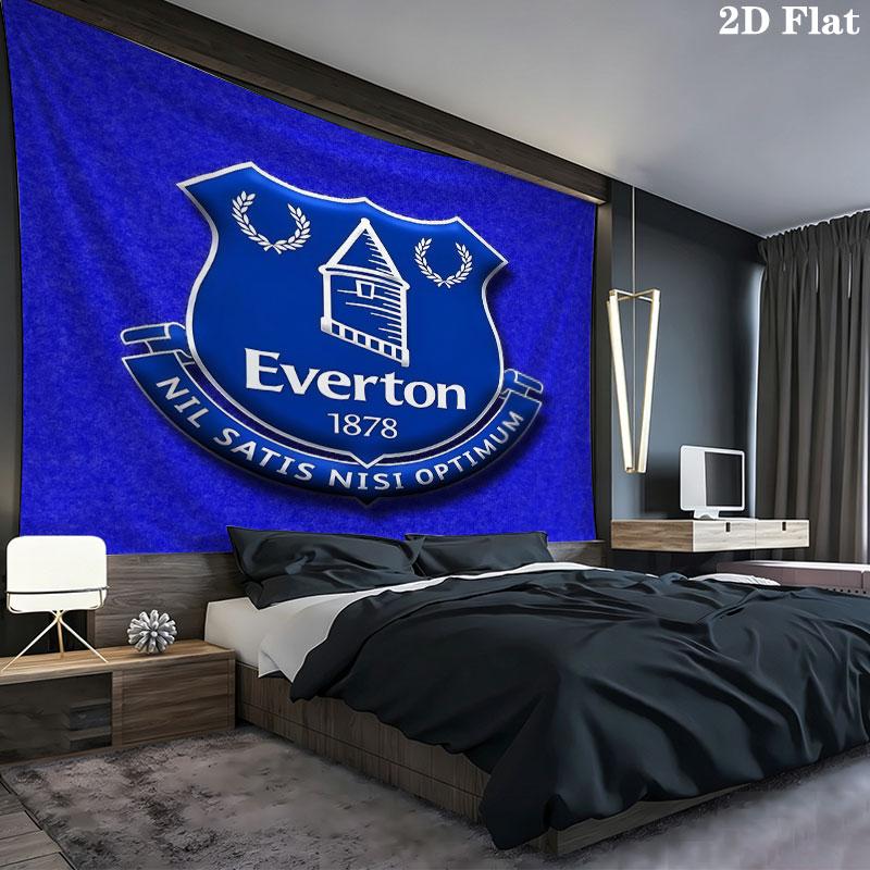 Everton F.C Wall Tapestry Aesthetic Wall Hanging Printed Fabric Blanket Decorative Tapestries for Bedroom Living Room Home Decor