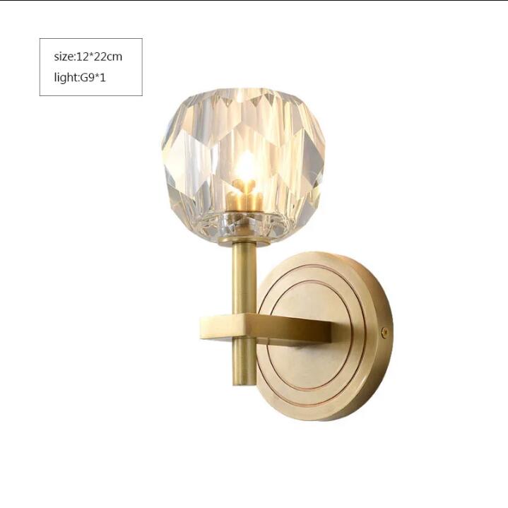 European Crystal Wall Lamp Minimalist Bedroom Bedside Light Hotel Living Room TV Background Home Decor Led Indoor Lighting