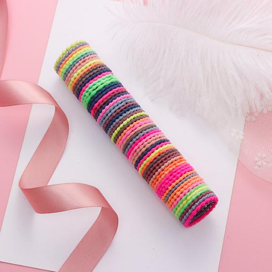 50Pcs 3cm Elastic Hair Ties Ponytail Holders Rubber Bands Hair Styling Tools for Girls