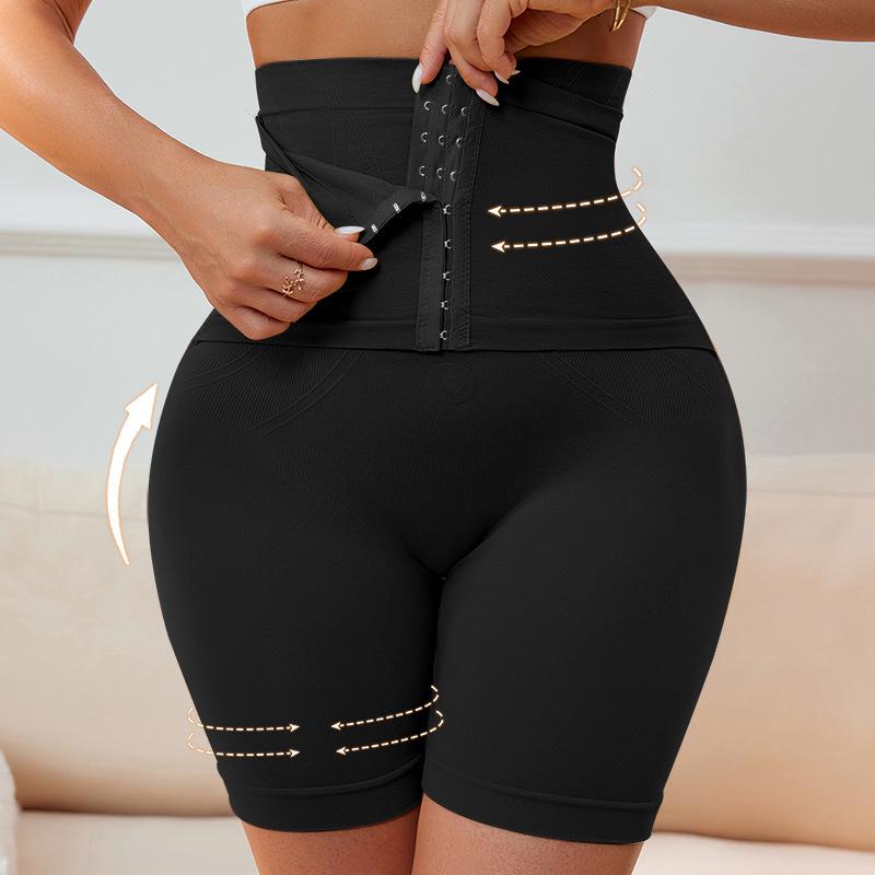 

Seamless Waist Cincher & Hip Lift Bodysuit - High Waist, Tummy Control, Postpartum Shaping with Three-Row Buckle Small чорний