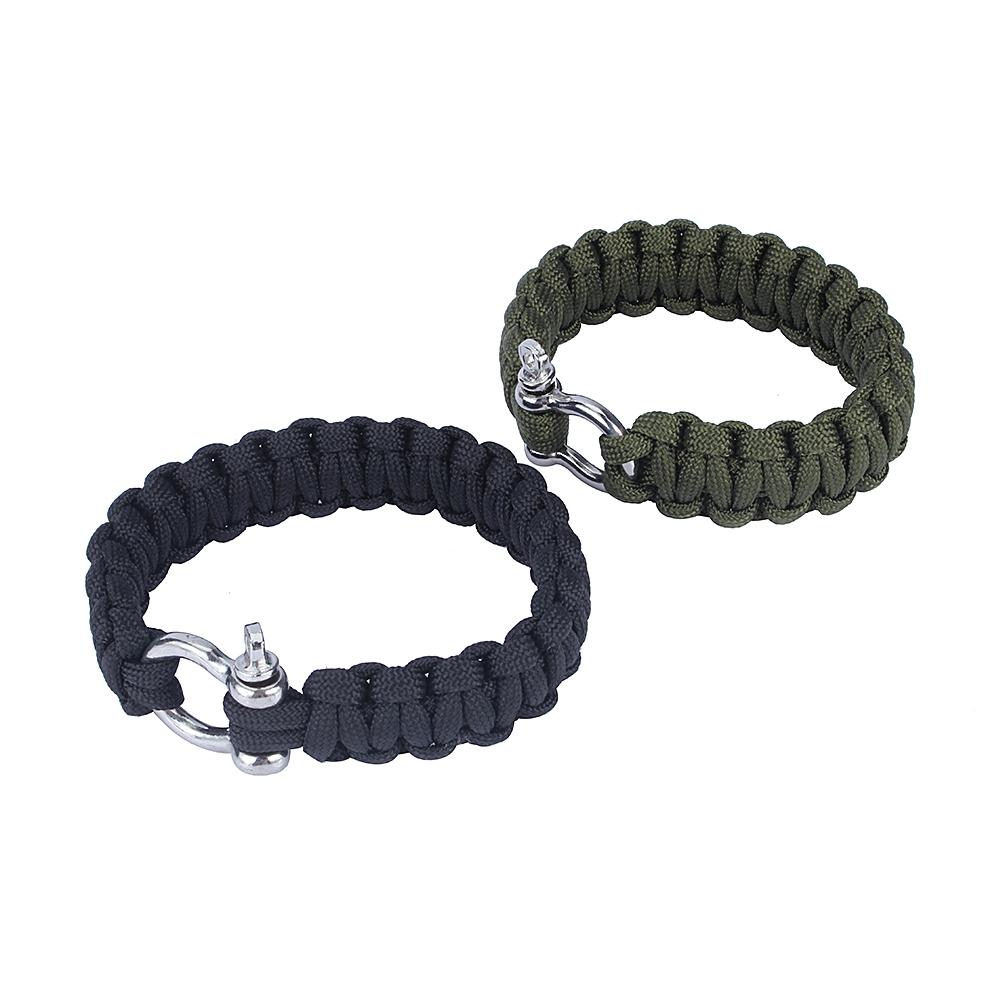 Paracord Woven Survival Bracelet Stainless Steel Buckle Kit Outdoor