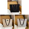 Cotton Linen Casual Tote Bag Large Capacity Handheld Bucket Style For Daily Use