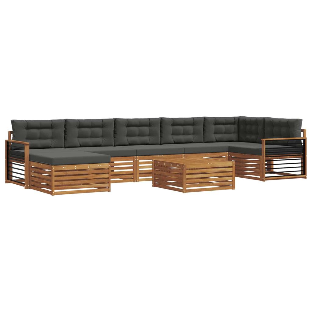 Outdoor Sofa Set with Cushions 8 Pcs Natural and Anthracite