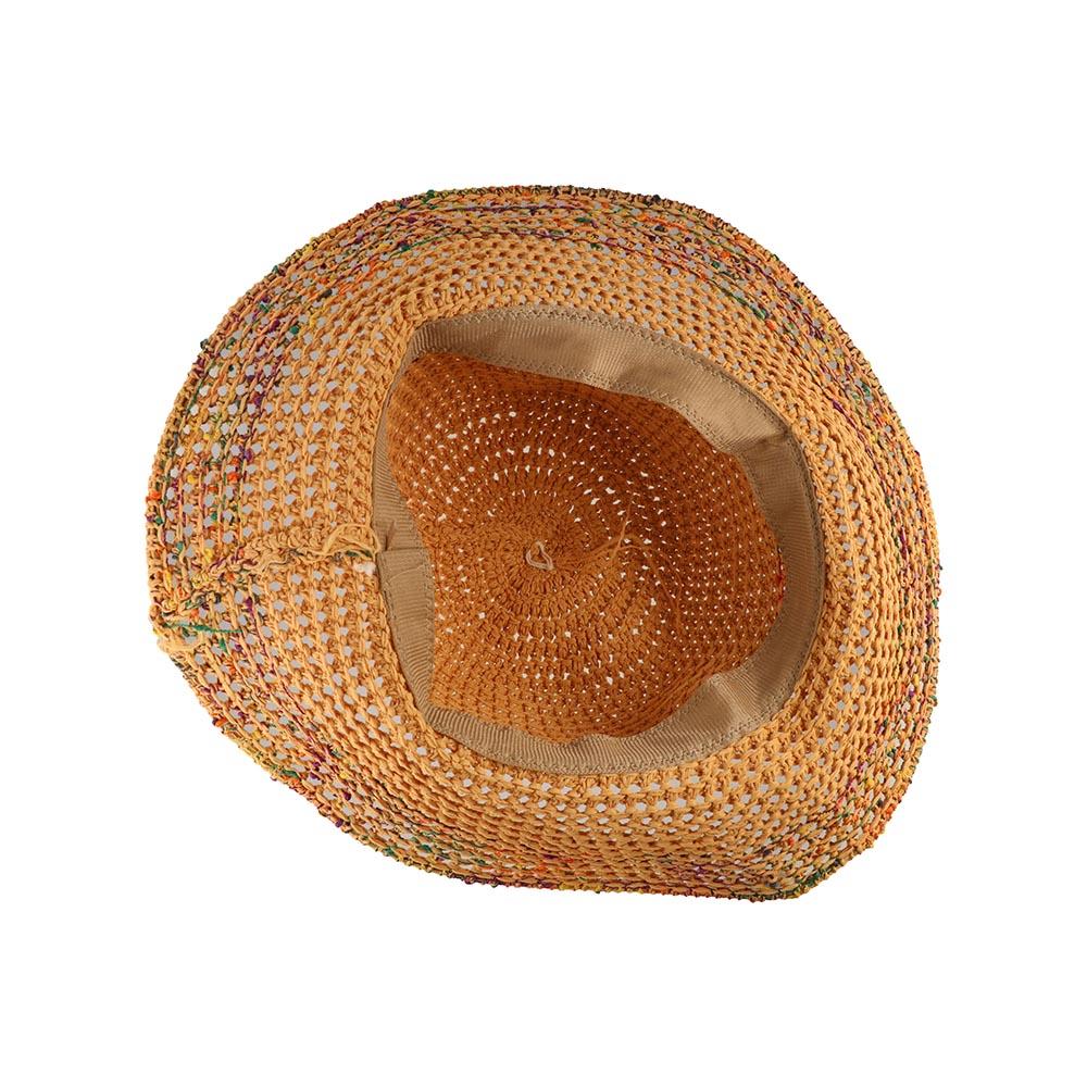 Rainbow Woven Fisherman Hat Boho Weave Straw Cap Sweet Lafite Straw Hat  Beach